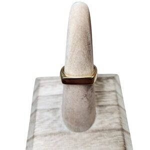 18K Gold Plated Stainless Steel Square Ring Size 7